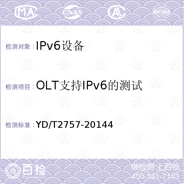 OLT支持IPv6的测试 接入网设备测试方法PON系统支持IPv6