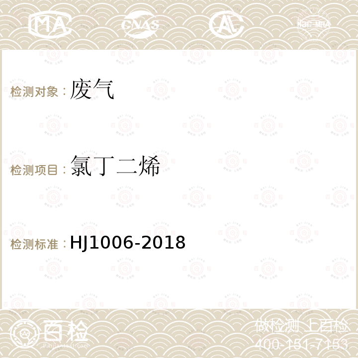 氯丁二烯 固定污染源废气 挥发性卤代烃的测定 气袋采样-气相色谱法