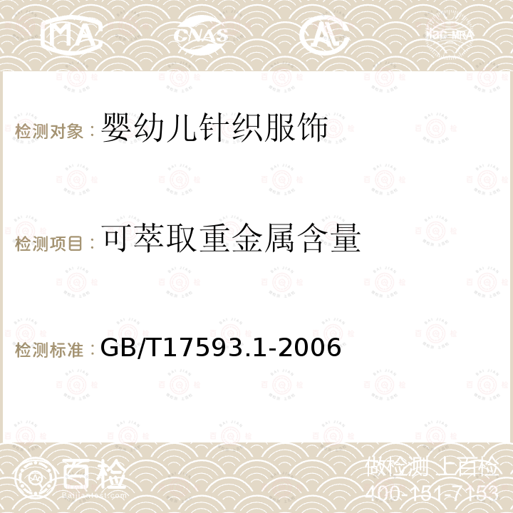 可萃取重金属含量 纺织品 重金属的测定 第1部分： 原子吸收分光光度法