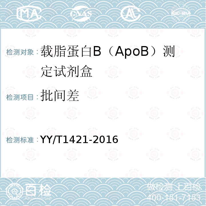 批间差 载脂蛋白B（ApoB）测定试剂盒(免疫比浊法)