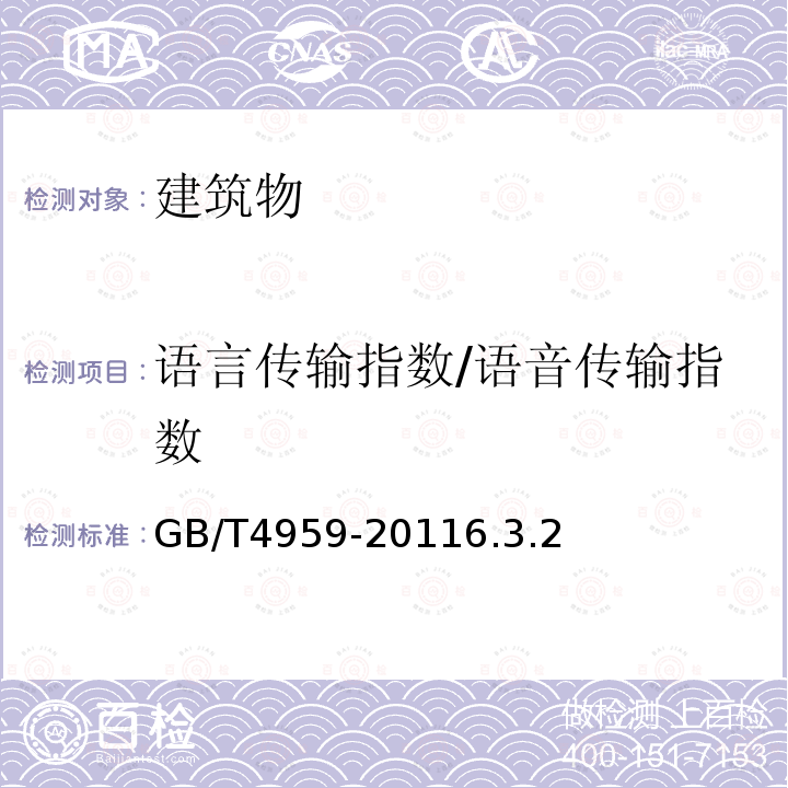 語言傳輸指數(shù)/語音傳輸指數(shù) 廳堂擴聲特性測量方法