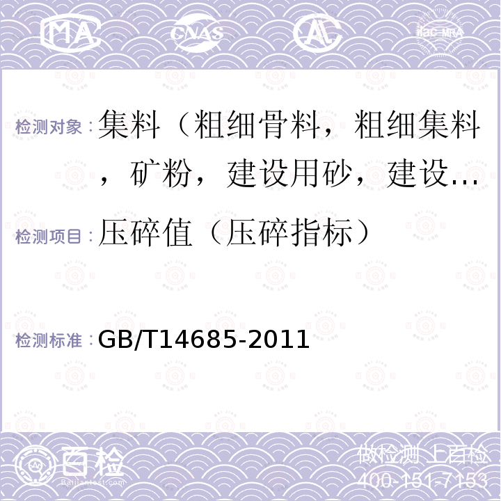 压碎值（压碎指标） 建设用卵石、碎石 第7款