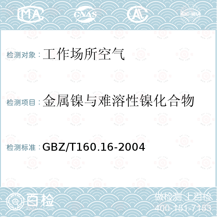 金属镍与难溶性镍化合物 工作场所空气有毒物质测定 镍及其化合物 3.火焰原子吸收光谱法