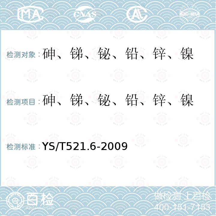 砷、锑、铋、铅、锌、镍 粗铜化学分析方法 第6部分：砷、锑、铋、铅、锌和镍量的测定 电感耦合等离子体原子发射光谱法