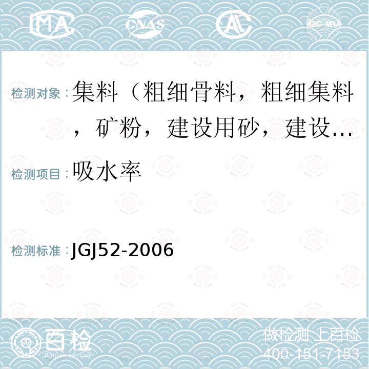 吸水率 普通混凝土用砂、石质量标准及检验方法