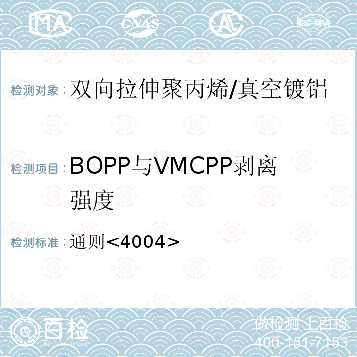 BOPP与VMCPP剥离强度 中国药典2020年版四部