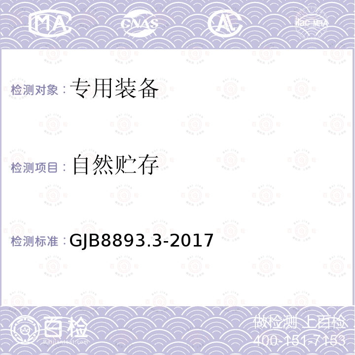 自然貯存 軍用裝備自然環境試驗方法 第3部分：棚下大氣自然環境試驗