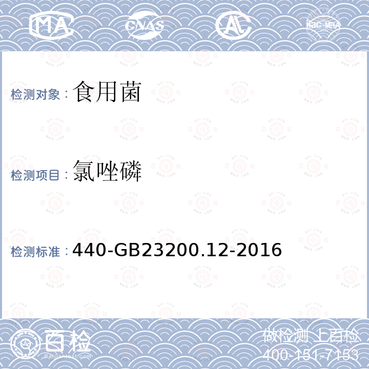氯唑磷 食品安全國家標準食用菌中種農藥及相關化學品殘留量的測定液相色譜串聯質譜法