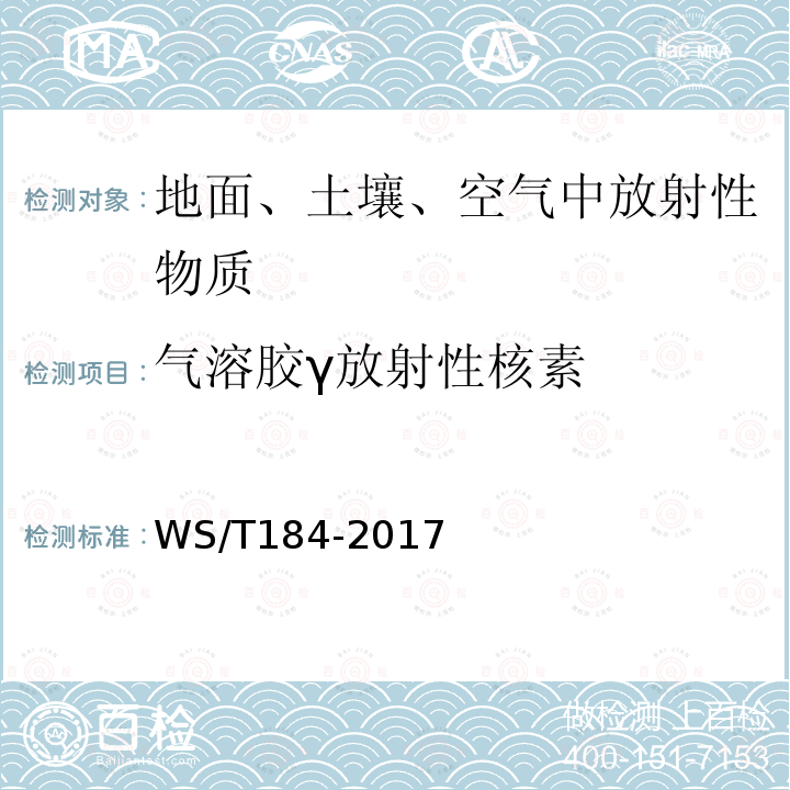 气溶胶γ放射性核素 空气中放射性核素的γ能谱分析方法