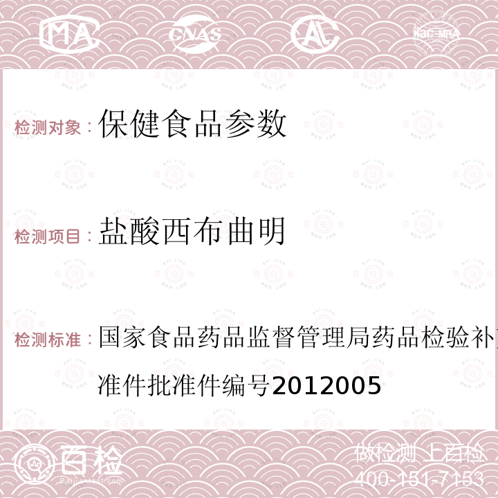 盐酸西布曲明 减减肥类中成药或保健食品中酚酞、西布曲明、N,N-双去甲基西布曲明、N-单去甲基西布曲明的补充检验方法