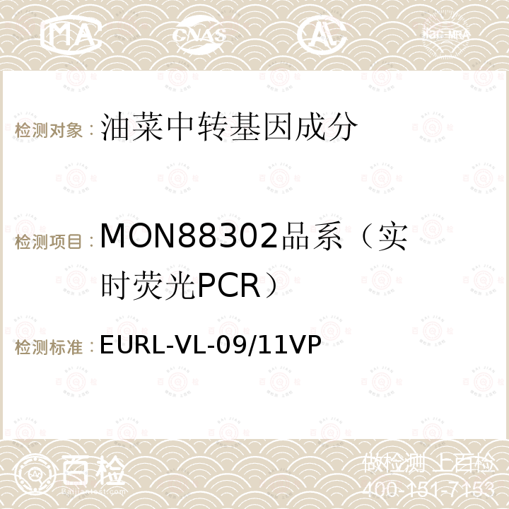 MON88302品系（实时荧光PCR） 转基因油菜MON88302品系特异性定量检测 实时荧光PCR方法