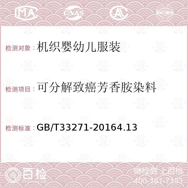 可分解致癌芳香胺染料 機織嬰幼兒服裝