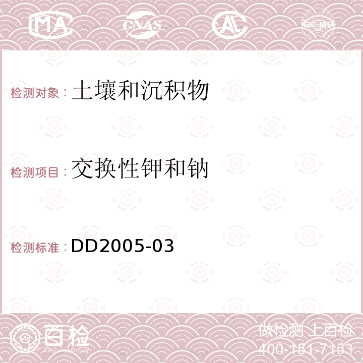 交換性鉀和鈉 生態地球化學評價樣品分析技術要求