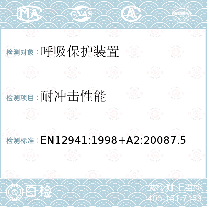 耐冲击性能 呼吸保护装置 带有头盔或防护罩的电动过滤装置要求,试验和标记