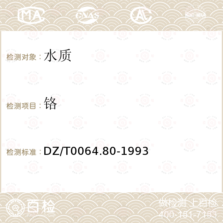 鉻 地下水質檢驗方法 等離子體質譜法測定鋰等39個元素