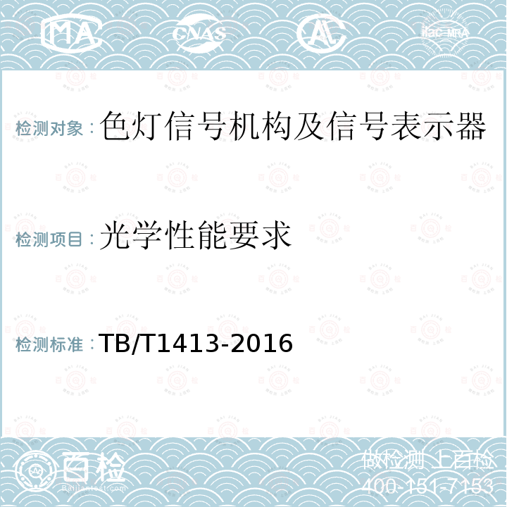 光学性能要求 透镜式色灯信号机构及信号表示器