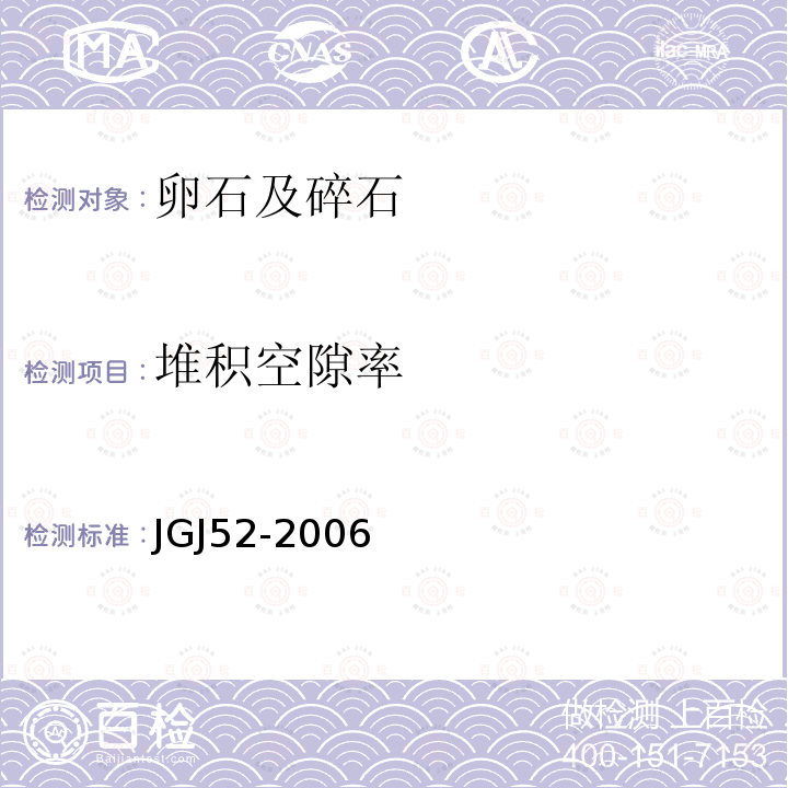 堆积空隙率 普通混凝土用砂、石质量及检验方法标准 第7.6条