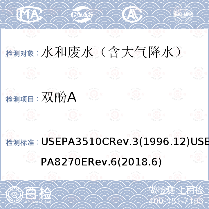 双酚A 分液漏斗 液-液萃取法 半挥发性有机化合物的测定 气相色谱/质谱（GC / MS）法