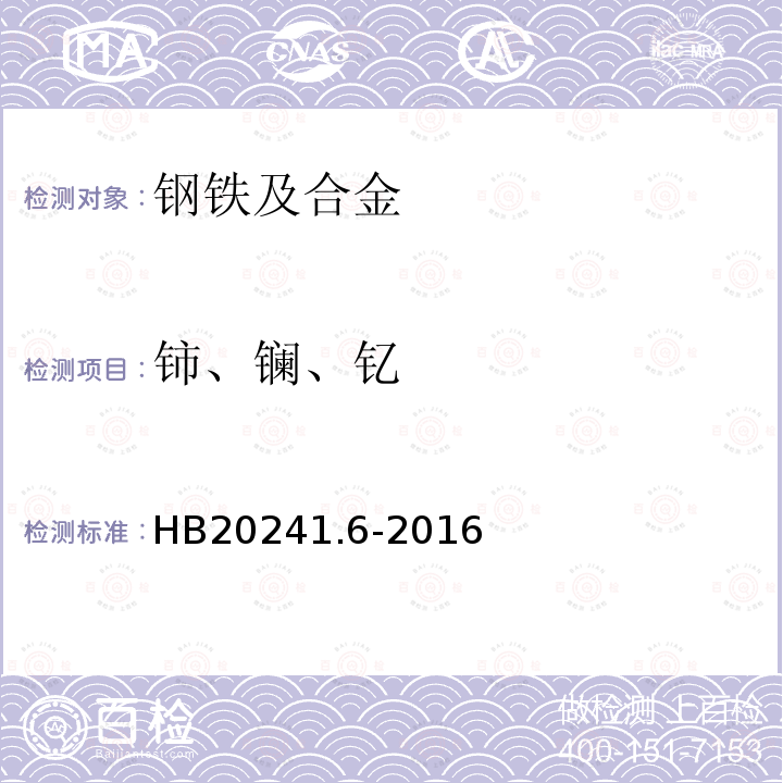 铈、镧、钇 高温合金化学成分光谱分析方法 第6部分：电感耦合等离子体原子发射光谱法测定铈、镧、钇含量