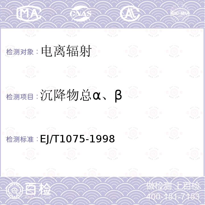 沉降物总α、β 沉降物中总α、总β测量实施细则XZFS-ZY-XZ10-2016（参考：水中总α放射性浓度的测定 厚源法）