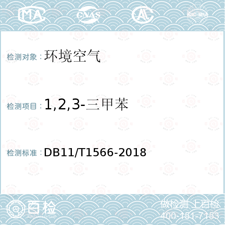 1,2,3-三甲苯 环境空气和废气 三甲苯的测定 活性炭吸附/二硫化碳解吸-气相色谱法