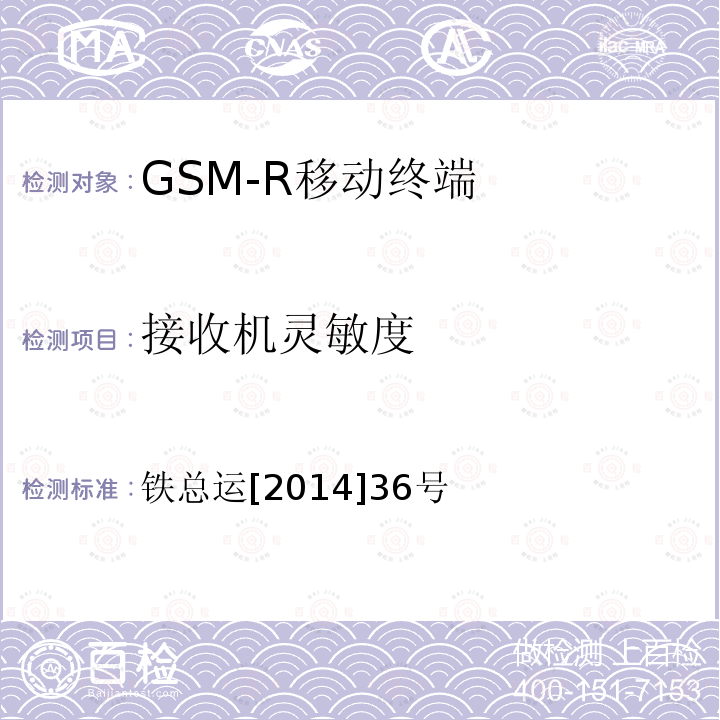 接收机灵敏度 铁路数字移动通信系统（GSM-R）车载通信模块技术规范