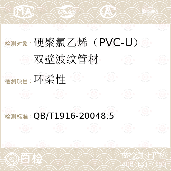 环柔性 硬聚氯乙烯（PVC-U）双壁波纹管材