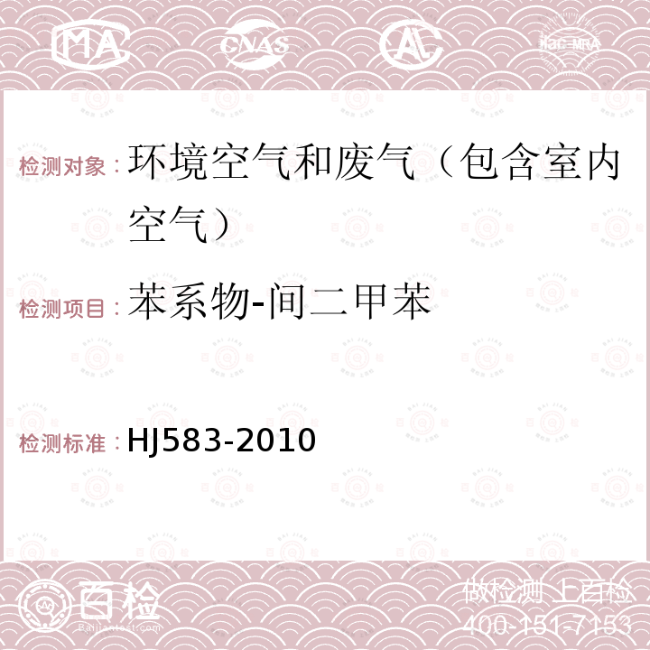 苯系物-间二甲苯 环境空气 苯系物的测定 固体吸附/热脱附-气相色谱法