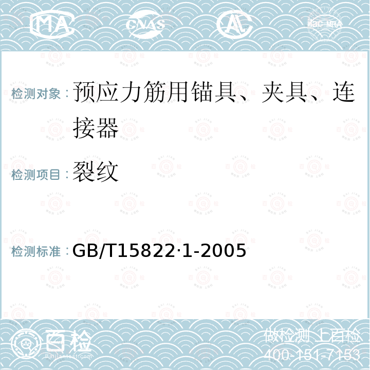 裂纹 GB/T 15822.1-2005 无损检测 磁粉检测 第1部分:总则