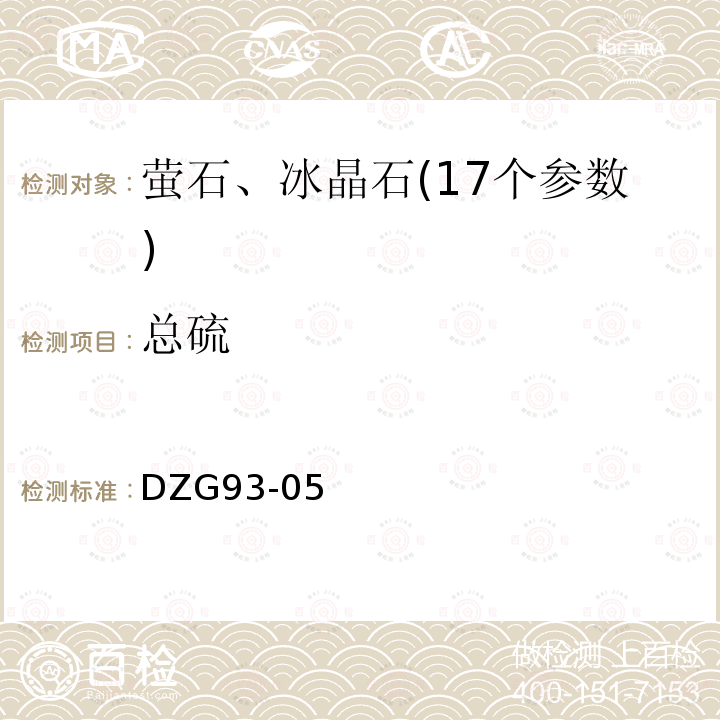 總硫 非金屬礦分析規程螢石分析規程
