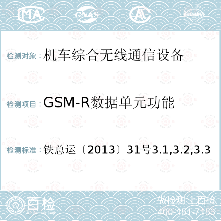 GSM-R数据单元功能 机车综合无线通信设备车次号人工确认功能技术规范