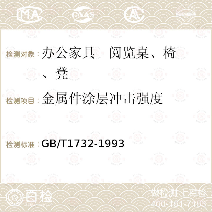 金属件涂层冲击强度 涂膜耐冲击测定法