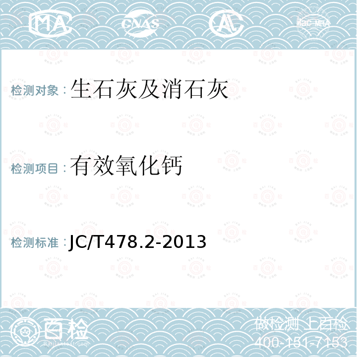 有效氧化钙 建筑石灰试验方法 第2部分：化学分析方法 第9条、第12条