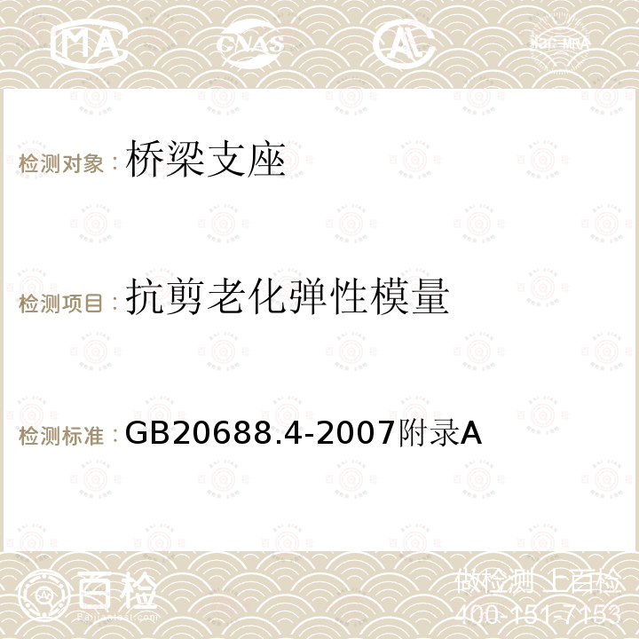 抗剪老化弹性模量 橡胶支座第4部分:普通橡胶支座