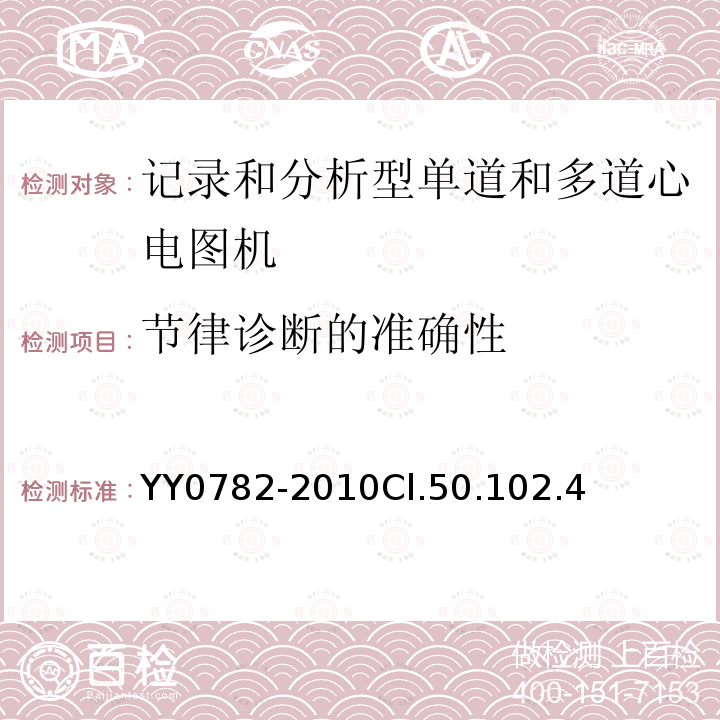 节律诊断的准确性 医用电气设备 第2-51部分:记录和分析型单道和多道心电图机安全和基本性能