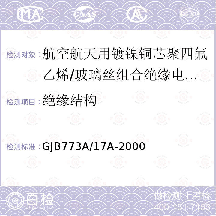 绝缘结构 航空航天用镀镍铜芯聚四氟乙烯/玻璃丝组合绝缘电线电缆详细规范