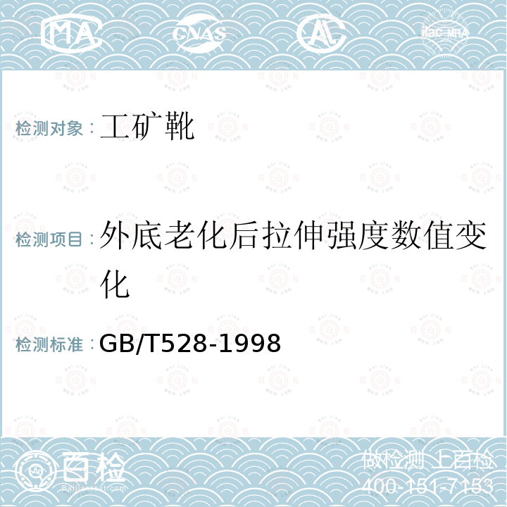 外底老化后拉伸强度数值变化 硫化橡胶或热塑性橡胶拉伸应力应变性能的测定