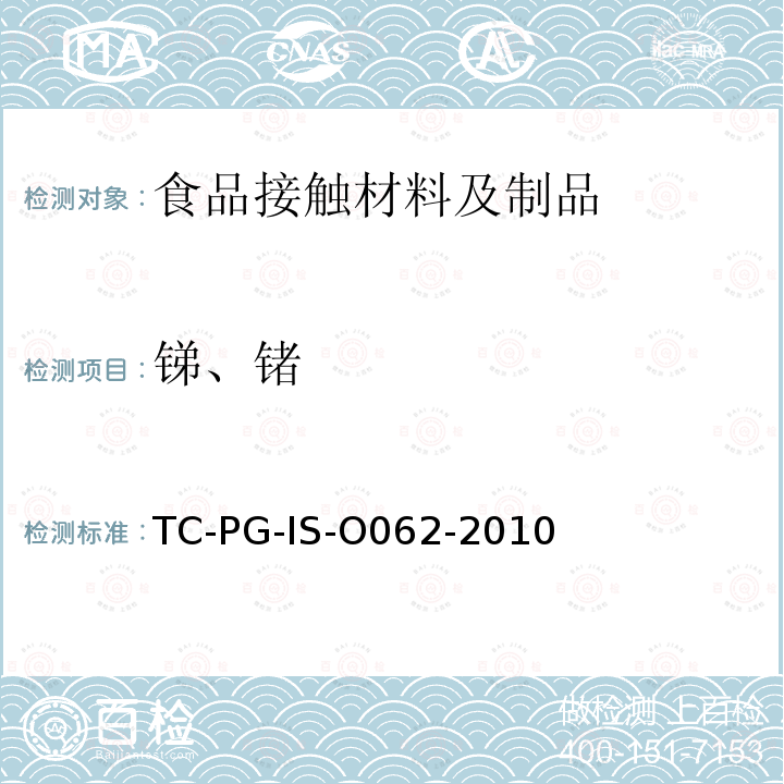 锑、锗 以聚对苯二甲酸乙二醇酯为主要成分的合成树脂制器具或包装容器的个别规格试验