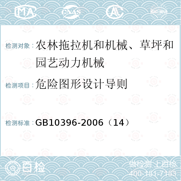 危险图形设计导则 农林拖拉机和机械、草坪和园艺动力机械 安全标志和危险图形 总则