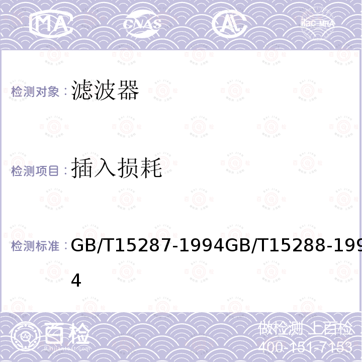 插入损耗 抑制射频干扰整件滤波器 第一部分：总规范；抑制射频干扰整件滤波器 第二部分：分规范 试验方法的选择和一般要求