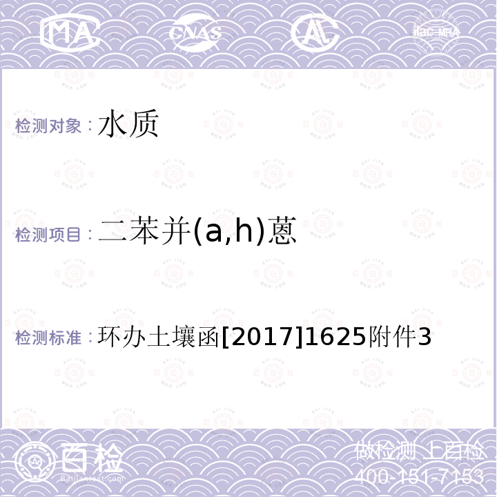 二苯并(a,h)蒽 全国土壤污染状况详查 地下水样品分析测试方法技术规定 1-1 气相色谱-质谱法