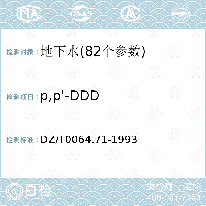 p,p'-DDD 地下水質檢驗方法 氣相色譜法測定有機氯殘留量