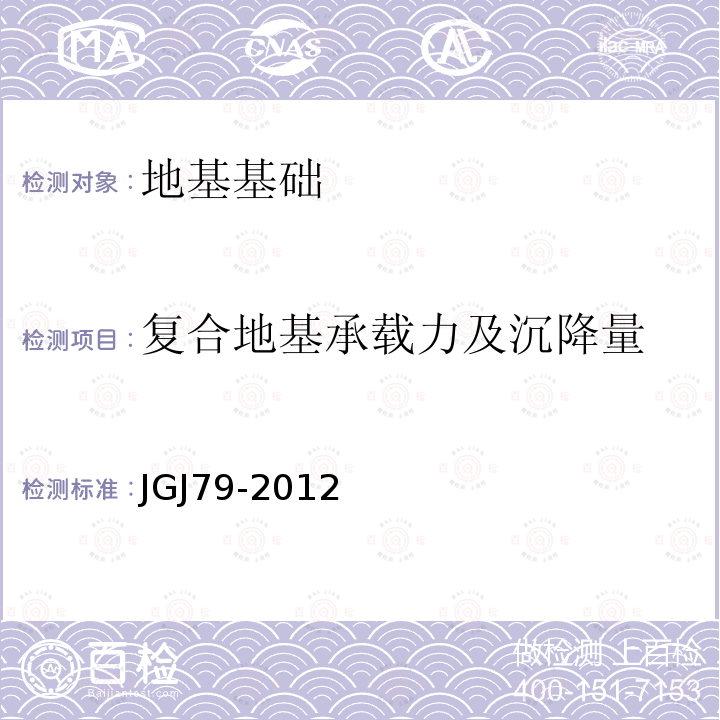 复合地基承载力及沉降量 JGJ 79-2012 建筑地基处理技术规范(附条文说明)