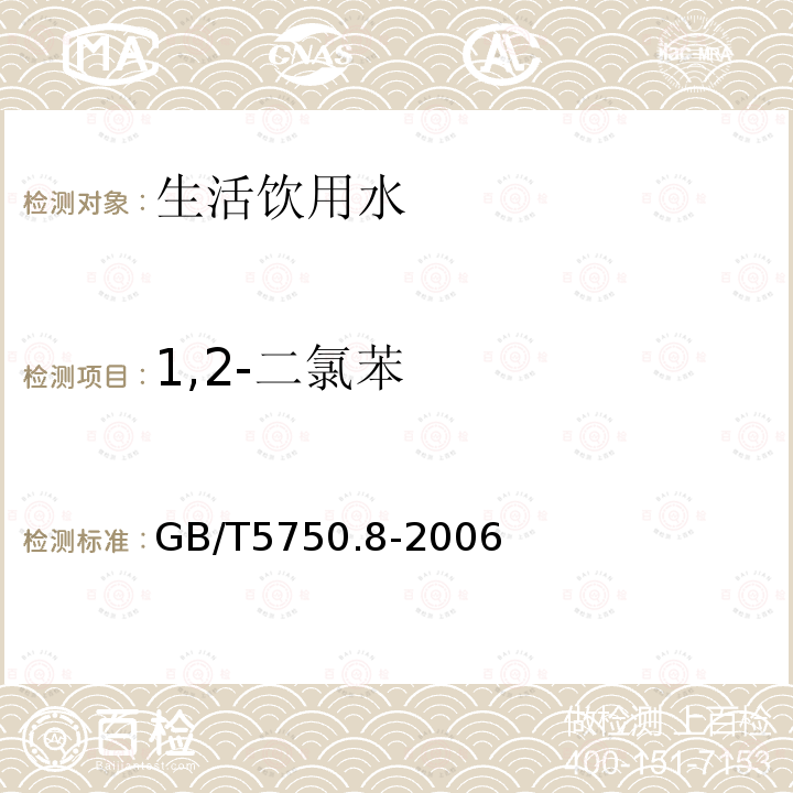 1,2-二氯苯 生活饮用水标准检验方法 有机物指标 附录A（资料性附录）吹脱捕集/气相色谱-质谱法测定挥发性有机化合物