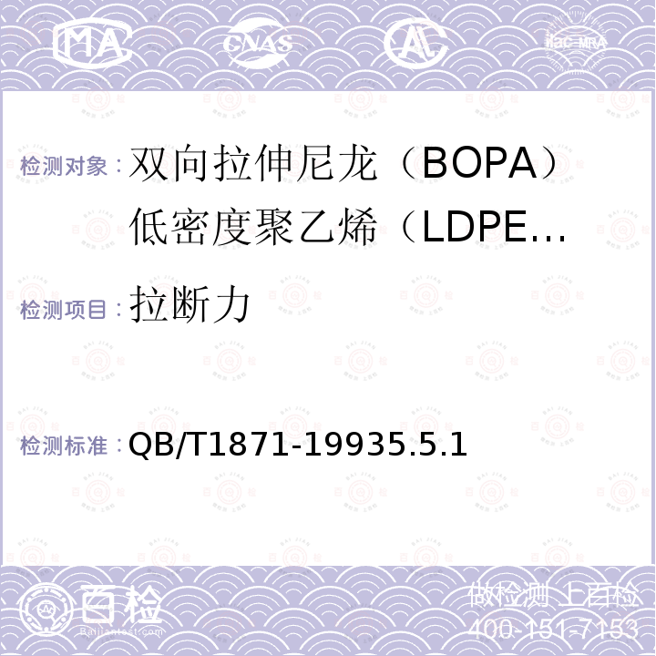 拉断力 双向拉伸尼龙(BOPA)低密度聚乙烯(LDPE)复合膜、袋