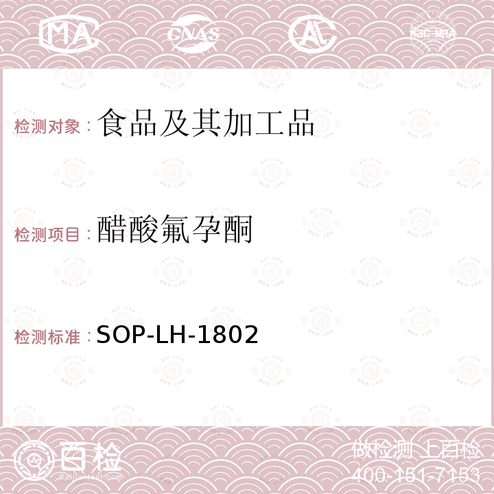 醋酸氟孕酮 动物源性食品中多种药物残留的筛查方法—液相色谱-高分辨质谱法