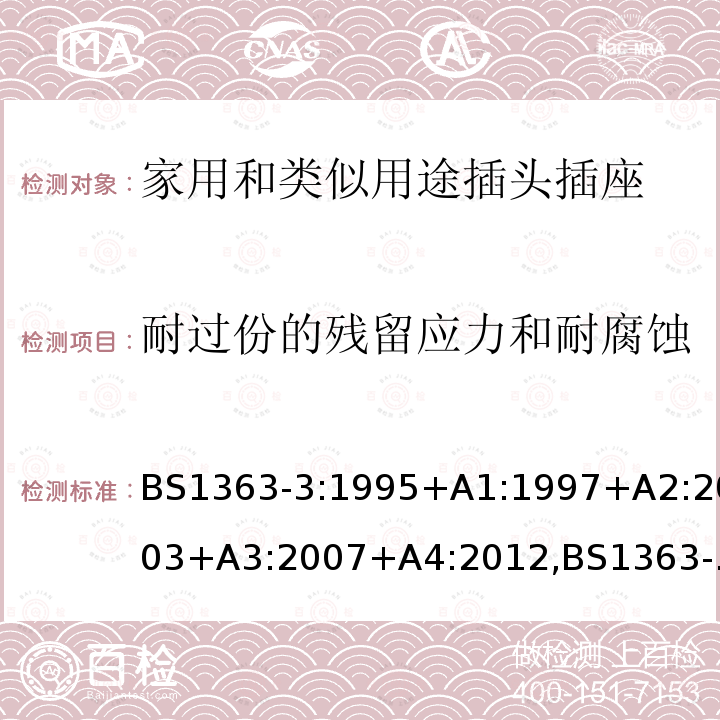 耐过份的残留应力和耐腐蚀 插头、插座、转换器和连接单元 第3部分 转换器的规范范