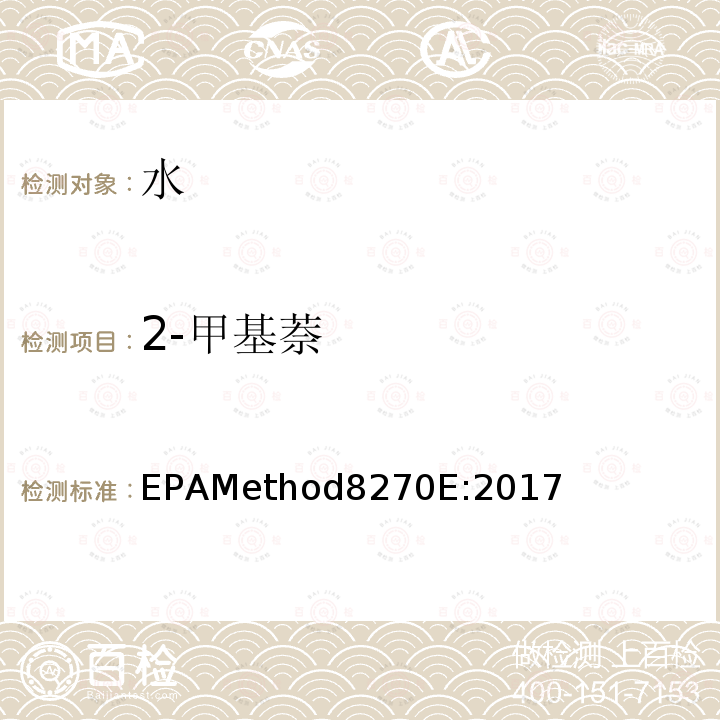 2-甲基萘 EPAMethod8270E:2017 气质联用仪测试半挥发性有机化合物