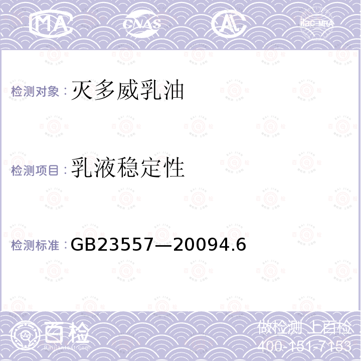 乳液穩定性 滅多威乳油