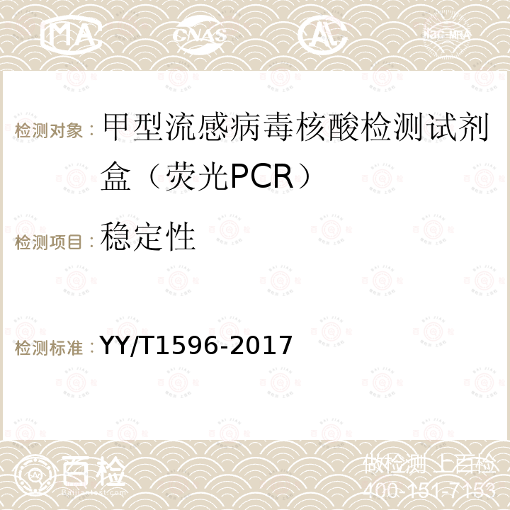 稳定性 甲型流感病毒核酸检测试剂盒（荧光PCR）